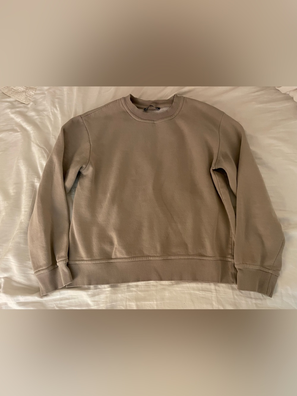 Zara Womens Crewneck Sweatshirt in Taupe